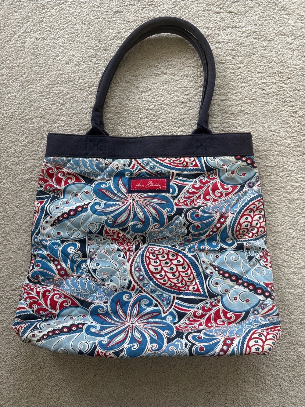 Vera Bradley Navy Red Blue Paisley Tote